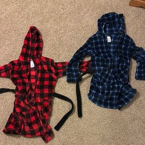 Red and Blue Plaid Hooded Robes